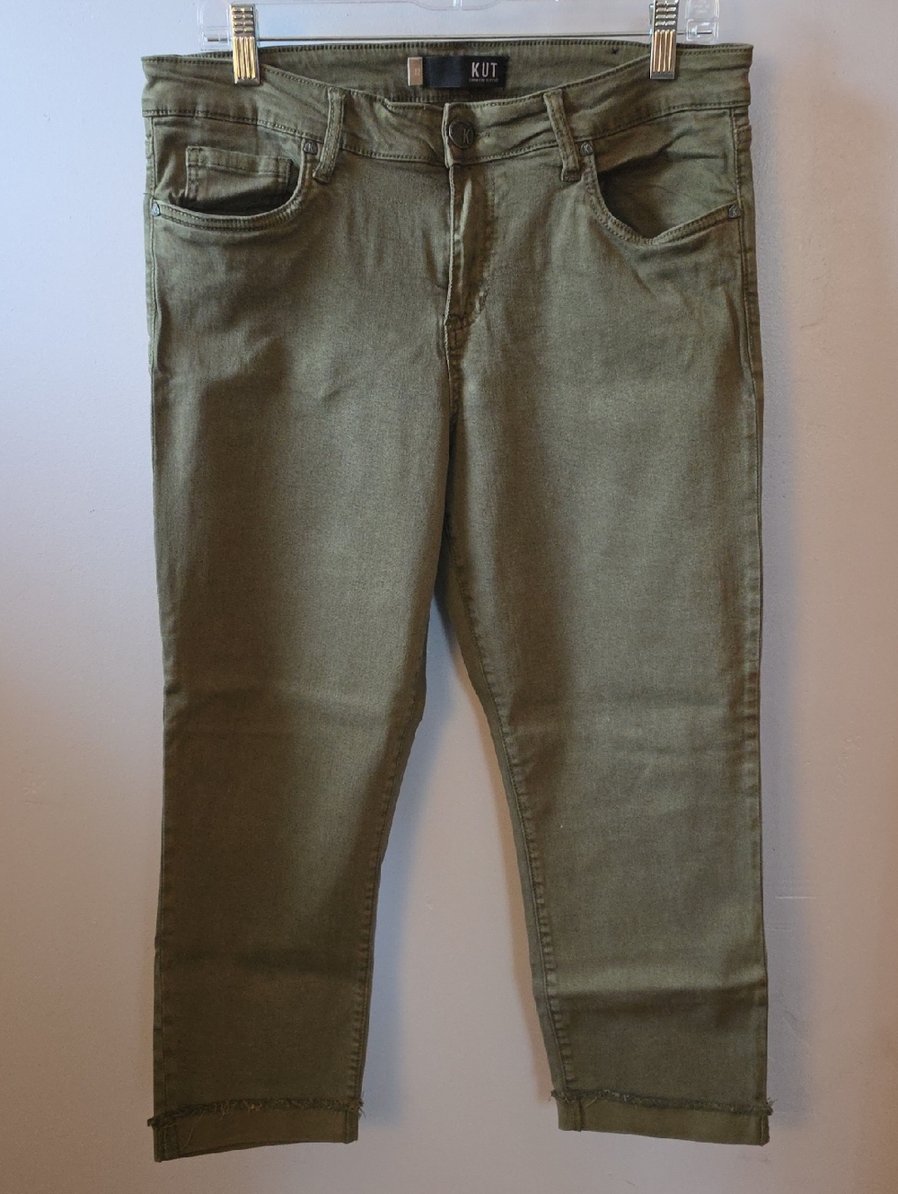 KUT from the Kloth Olive Green Cropped Jeans
